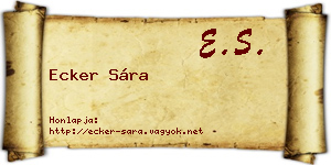 Ecker Sára névjegykártya